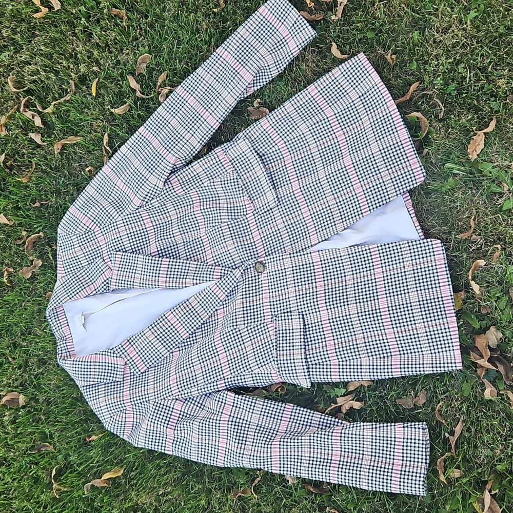 Ann Taylor Plaid Jacket, Pristine!